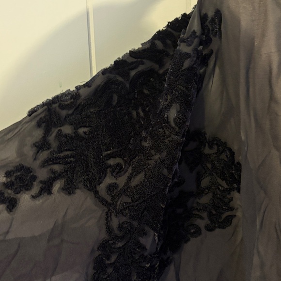 Marina Rinaldi Sheer 2 Piece Black Blouse with Floral Accents NWT $400 MSRP - Picture 3 of 7